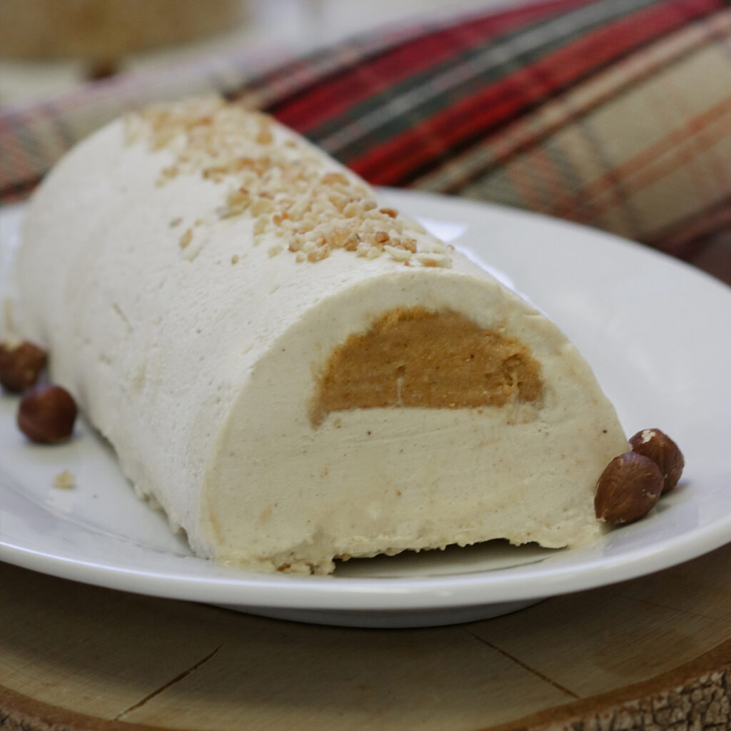 bûches de noel végan sans lait sans oeuf noisettes praliné vendée