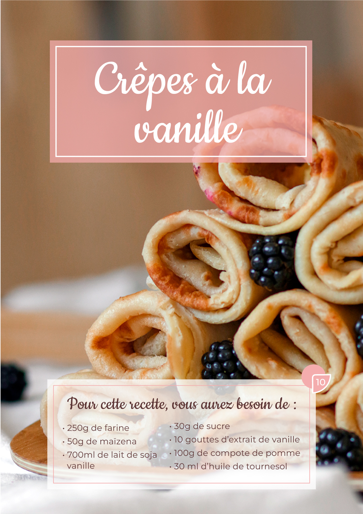 Recette de crêpes végétales à la vanille au lait de soja